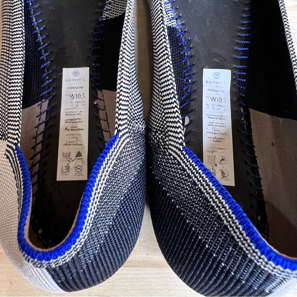 Rothy's Round Toe Captoe Flat Buffalo Plaid Slip On Size 10.5 - Picture 11 of 14